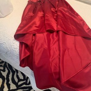 Satin evening skirt ,short in the front long